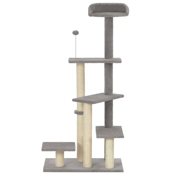 vidaXL Cat Tree with Sisal Scratching Post Grey 125 cm