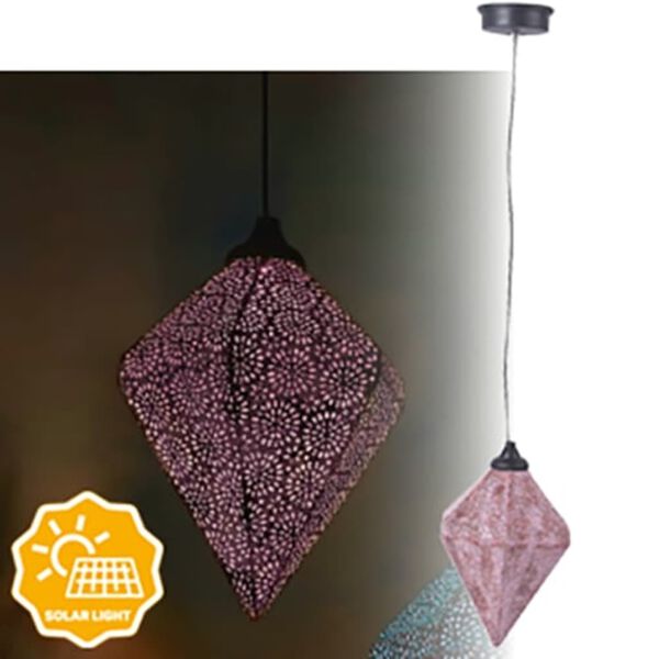 Luxform Solar LED Garden Hanging Light Oriental Tyana Pink