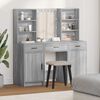 vidaXL Dressing Table Set with Shelf 3 pcs Grey Sonoma Engineered Wood