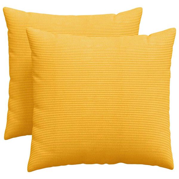 vidaXL Sofa Pillows 2 pcs Light Yellow 50 x 50 cm Corduroy Fabric