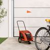 vidaXL Pet Bike Trailer Orange and Grey Oxford Fabric and Iron