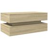 vidaXL Coffee Table with LED Lights Sonoma Oak 90x50x40 cm
