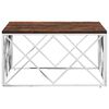 vidaXL Coffee Table Stainless Steel and Solid Wood Reclaimed