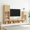 vidaXL 4 Piece TV Wall Units with LED Sonoma Oak Engineered Wood