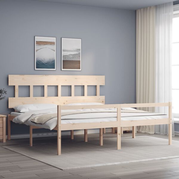 vidaXL Senior Bed without Mattress Super King Size Solid Wood