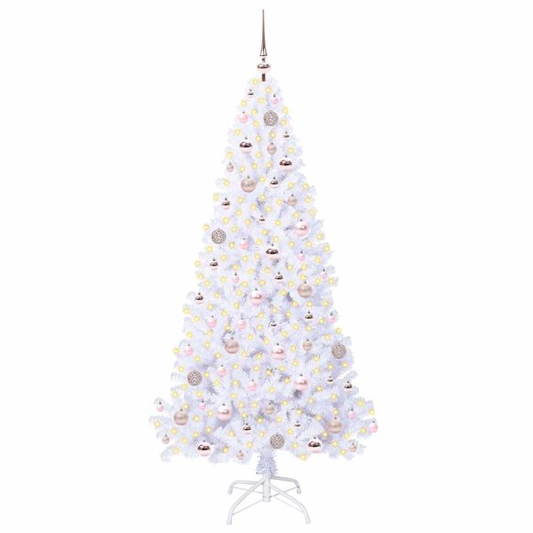vidaXL Artificial Christmas Tree with Stand White 180 cm PVC and Steel