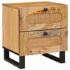 vidaXL Bedside Cabinet Natural 40 x 33 x 46 cm Solid Mango Wood