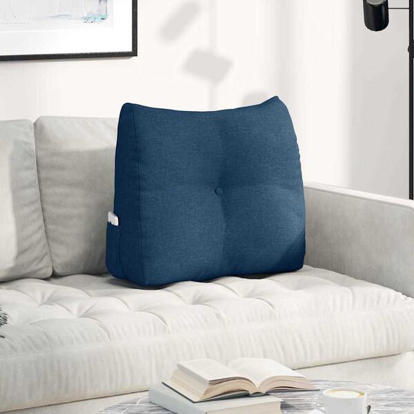 vidaXL Back Pillow Blue 60 x 24 x 50 cm Fabric