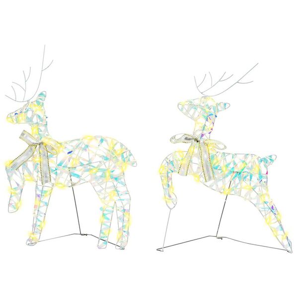 vidaXL LED Reindeers with 40 LEDs 5 pcs Multicoulur PET