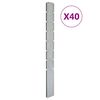 vidaXL Garden Fence Posts 40 pcs Silver 200 cm&nbsp;Galvanised Steel