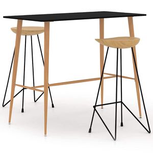 vidaXL 3 Piece Bar Set Black