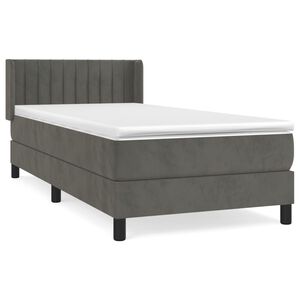 vidaXL Box Spring Bed with Mattress Dark Grey 80x200 cm Velvet
