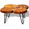 vidaXL Coffee Table 35 cm 4 Trunks Solid Acacia Wood