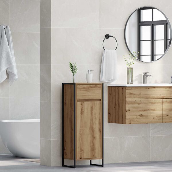 vidaXL Bathroom Cabinet Artisian Oak 40 x 30 x 100 cm Engineered Wood
