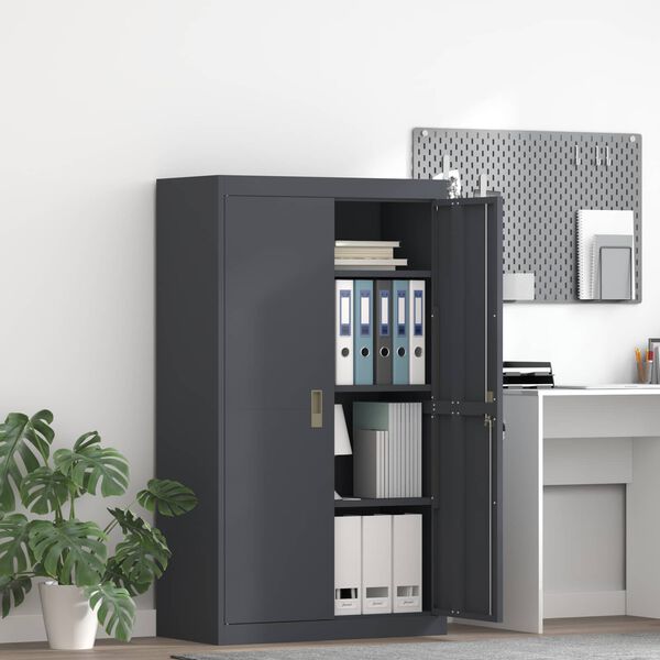 vidaXL Storage Cabinet 2 pcs Anthracite 80 x 40 x140 cm Steel