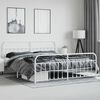 vidaXL Metal Bed Frame without Mattress with Footboard White 200x200cm