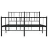 vidaXL Metal Bed Frame without Mattress with Footboard Black 120x190cm
