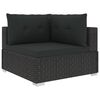 vidaXL 6 Piece Garden Lounge Set with Cushions Poly Rattan Black