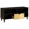 vidaXL TV Cabinet Black and Gold 100 x 33 x 46 cm Engineered wood
