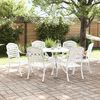 vidaXL Garden Dining Set 7 pcs White Aluminium