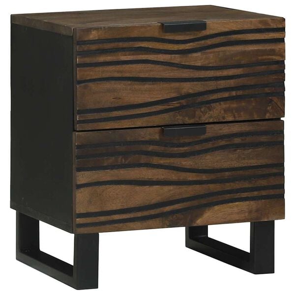 vidaXL Bedside Cabinet Walnut 40 x 33 x 46 cm Solid Acacia wood