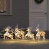 vidaXL LED Reindeers with 80 LEDs 4 pcs Multicoulur PET