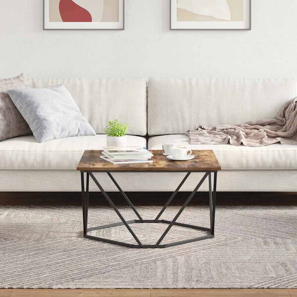 vidaXL Coffee Table Smoked Oak 80 x 80 x 45 cm