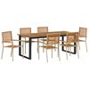 vidaXL Garden Dining Set 7 pcs Beige Solid Acacia Wood