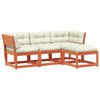 vidaXL 4 Piece Garden Lounge Set with Cushions Wax Brown