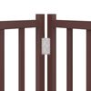 vidaXL Dog Gate with Door Foldable 6 Panels Brown 480 cm Poplar Wood