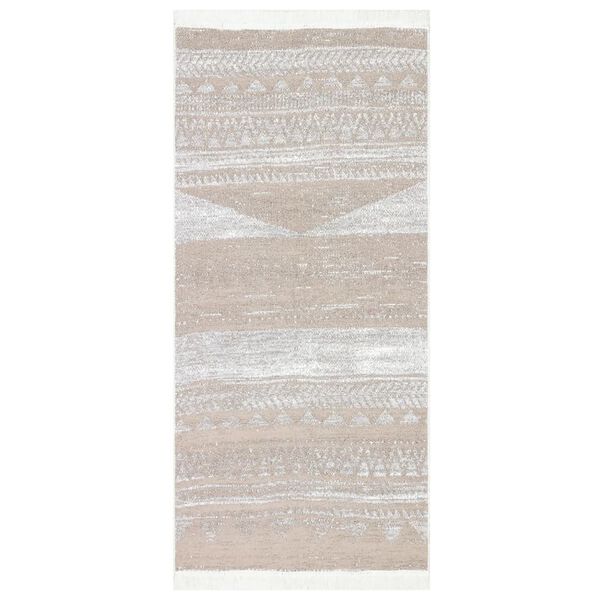 vidaXL Rug Beige 100x200 cm Cotton