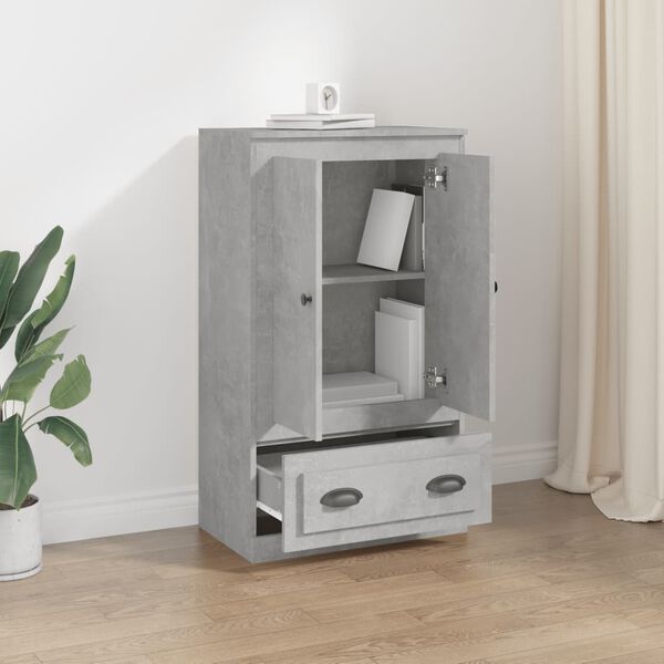 vidaXL Highboard Concrete Grey 60x35.5x103.5 cm Engineered Wood