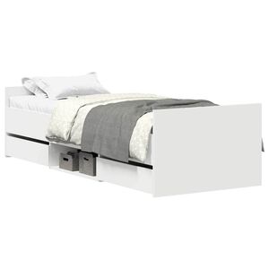vidaXL Bed Frame without Mattress White 75x190 cm Small Single