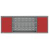 vidaXL Tool Cabinet with Shelf with Lock Red and Grey 150 x 20 x 55 cm