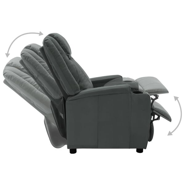 vidaXL Recliner Chair Grey Faux Leather