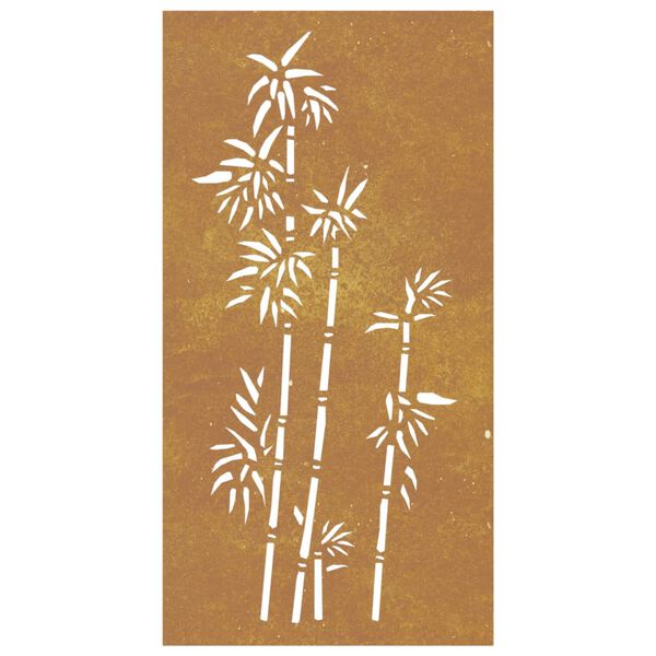 vidaXL Garden Wall Decoration 105x55 cm Corten Steel Bamboo Design