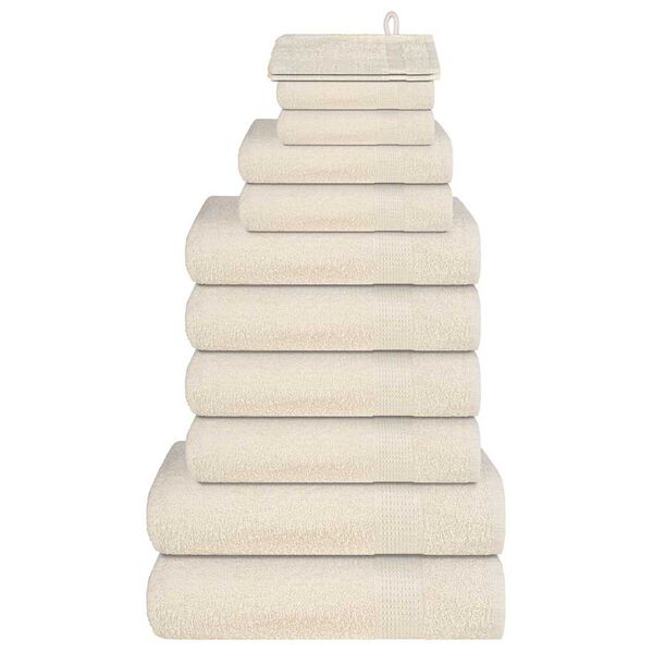 vidaXL 12 Piece Towel Set "FROGN" Cream 360 gsm