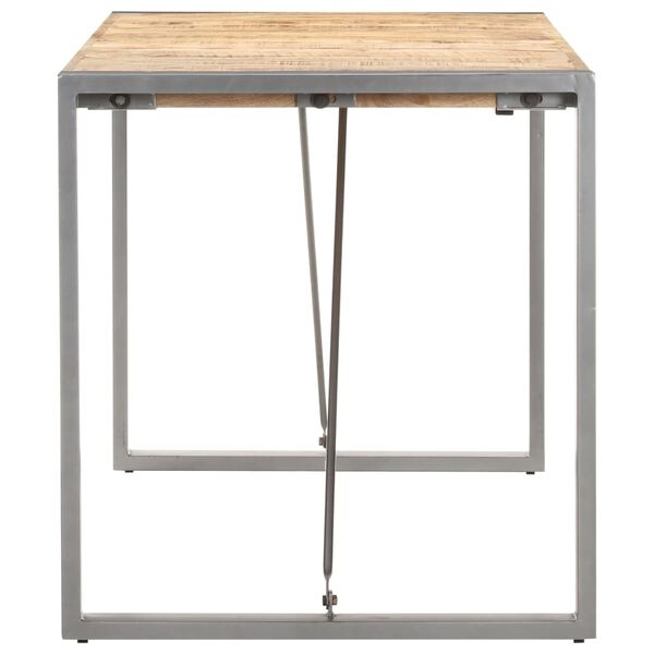 vidaXL Dining Table 140x70x75 cm Solid Rough Mango Wood
