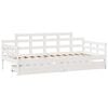 vidaXL Daybed with Drawers without Mattress White 90x200 cm Solid Wood