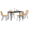 vidaXL Garden Dining Set 5 pcs Brown Powder-Coated Steel