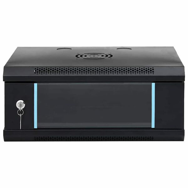vidaXL Network Cabinet with Storage Black 53 x 45 x 21 cm Steel
