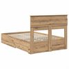 vidaXL Bed Frame with Drawer Artisan Oak 120 x 190 cm Engineered Wood
