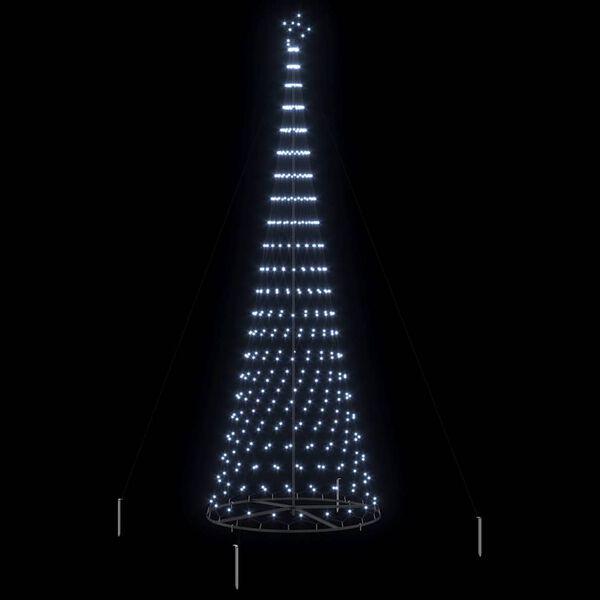 vidaXL LED Christmas Tree Cool White 138.5 x 138.5 x 399 cm Metal