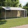 vidaXL Dog Cage with Roof and Door Grey 4x2x2 m Galvanised Steel