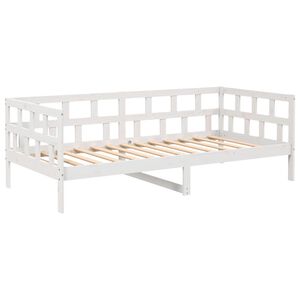 vidaXL Day Bed without Mattress White Solid Wood Pine 90x200 cm