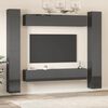 vidaXL 6 Piece TV Cabinet Set High Gloss Grey Engineered Wood