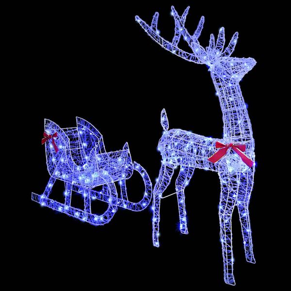 vidaXL Reindeer Pull Sleigh Blue 70 x 26 x 129 cm Acrylic