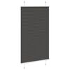 vidaXL Pleated Blind Black 75x150 cm Fabric Width 74.4 cm Polyester