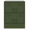 vidaXL Bedside Cabinet Green 34.5x39x44 cm Steel