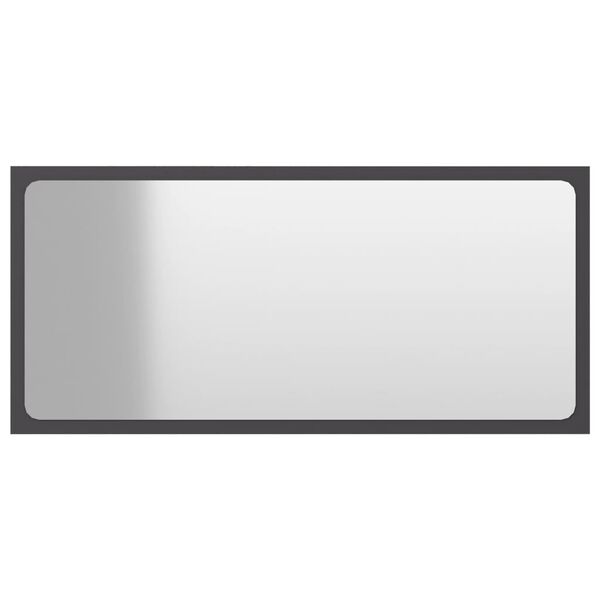 vidaXL Bathroom Mirror Grey 80x1.5x37 cm Engineered Wood